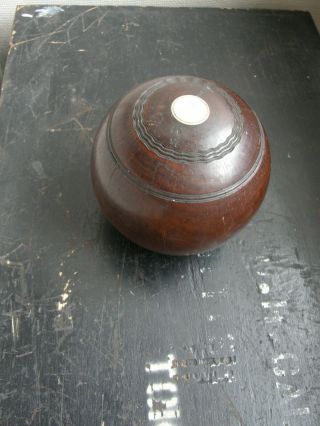 Decorative Wooden Lignum Vitae Crown Green Bowling Ball,  Tactile Freepost Uk