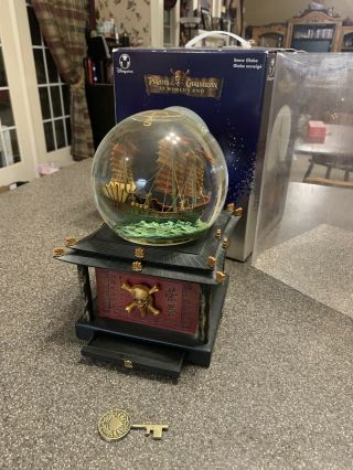 Rare Disney Pirates Of The Caribbean Snow Globe,  Worlds End,  Music,  Lights