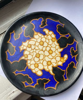 Stunning.  Rare Art Deco French,  Signed Louis Dage Ceramic Plate.