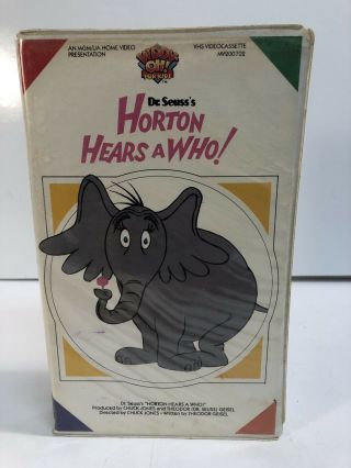 Viddy - Oh Vhs Dr.  Seuss Horton Hears A Who 1986 Rare Chuck Jones Clamshell Htf
