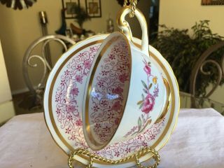Vintage Tea Cup & Saucer Hand Painted Gold Gilding Royal Chelsea 1930s (rare)