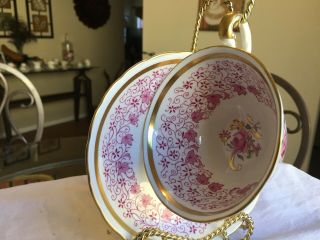 VINTAGE TEA CUP & SAUCER HAND PAINTED GOLD GILDING ROYAL CHELSEA 1930s (RARE) 2