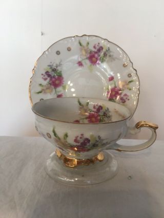 Vintage Tea Cup And Saucer Aaco China Made In Japan (rare) 1960s