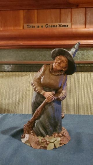 1984 " Hazel " Tom Clark Resin Gnome Sculpture Witch Rare Limited