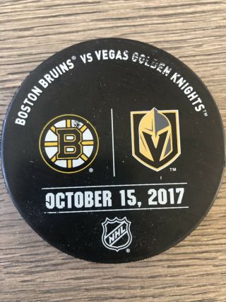 Rare Vegas Golden Knights Inaugural Game Warm - Up Puck 10/15/17 Meigray Boston
