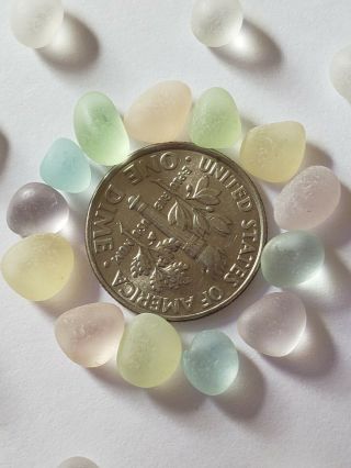 Tiny Bubble Pastels Gem Balls Pink Yellow Soft Blue Uv Sea Glass Jq Rare