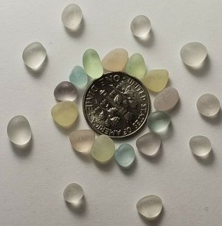 Tiny Bubble Pastels Gem Balls Pink Yellow Soft Blue UV Sea Glass JQ Rare 2