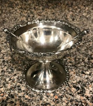 Rare Antique Pairpoint Mfg Quadruple Silver Plate Olive Bowl With Pick / Spear