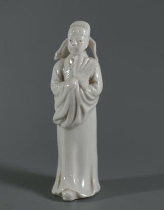 Antique 19th Century Chinese Blanc De Chine Miniature Porcelain Figure