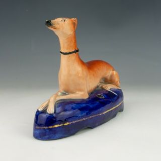 Antique Staffordshire Pottery - Greyhound Ink Or Quill Stand - Lovely 2