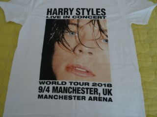 HARRY STYLES LIVE ON TOUR 2018 T SHIRT VERY RARE MANCHESTER ARENA MEDIUM 9/4/18 2