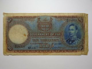 July 1st 1940 Government Of Fiji 10 Shillings P - 38c Vg/fine Rare Note