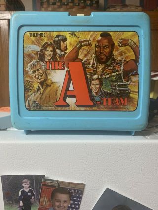 Vintage 1983 Plastic Lunch Box The A Team Mr T Rare Blue Version No Thermos