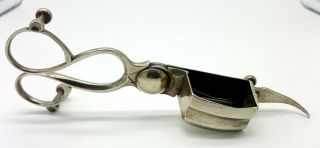 Antique Silver Plated Candle Snuffer Wick Trimmer Scissors
