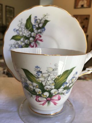 Vintage Tea Cup And Saucer Regency Lily Of The Valley (rare) 1960s