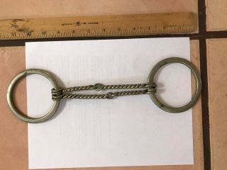 Rare Double Twisted Wire O Ring Snaffle Horse Bit 5.  5 Inch Made In England