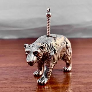 Rare Cazenovia Abroad Sterling Silver " The Bear Carousel " Ornament - No Monogram