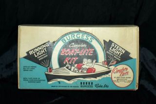 Rare Vintage Burgess Boat - Lite Kit Signal Light Red - Blue No.  Bk - 100