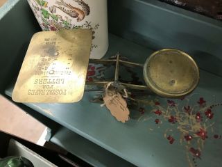 Antique Brass Postal Weighing Scales.  No Weights