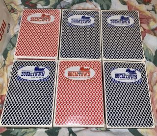 6 Decks Of Rare Vintage Boomtown Casino Playing Cards.