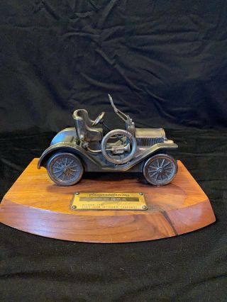 Vtg 1960 State Farm Insurance Trophy Award Maxwell Car Metal Sculpture Wood Rare