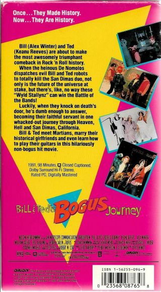 BILL AND & TED ' S BOGUS JOURNEY - Keanu Reeves,  RARE Vintage VHS Video 2