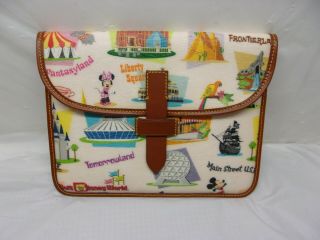 Rare Dooney & Bourke Disney World Icons Tablet Ipad Case Bag L 306