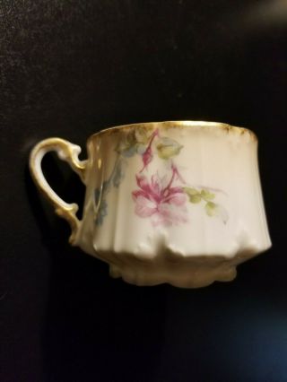 Antique M.  Redon/mr Limoges Teacup - Floral/gold Rim
