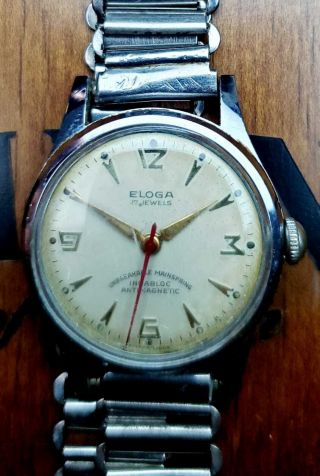 Vintage Eloga Mechanical 17 Jewels Incabloc Men 
