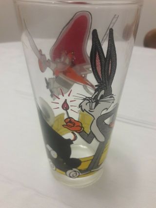 1976 Pepsi Collector Series Warner Bros Glass: Bugs Bunny And Yosemite Sam Rare