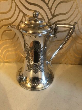 Gorgeous Antique Thomas Otley & Sons Silver Plated Coffee/hot Water Pot