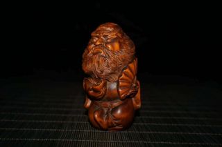 Chinese Natural Boxwood Hand Carved Zhong Kui Statue 70045