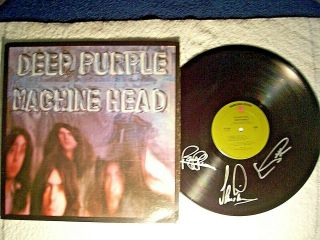 Deep Purple " Machine Head " Signed Autographed Record Vinyl By 3 Rare
