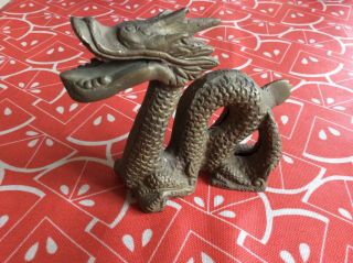 Antique Vintage Brass Chinese Dragon Figure