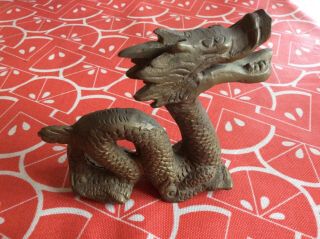 Antique Vintage Brass Chinese Dragon Figure 2