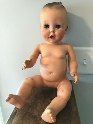 Vintage 1955 Rare 18 " Sun Rubber Gerber Baby Doll Barberton,  Ohio Htf Squeaks
