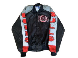 Vtg Chalk Line Chicago Bulls Basketball Bomber Nba Jacket Large Made In Usa Rare