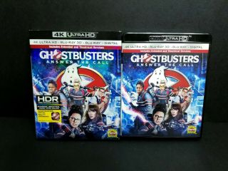Ghostbusters (4k Uhd,  3d Blu - Ray,  2016) W/ Oop Rare Slipcover.  Ultra Hd.  Remake