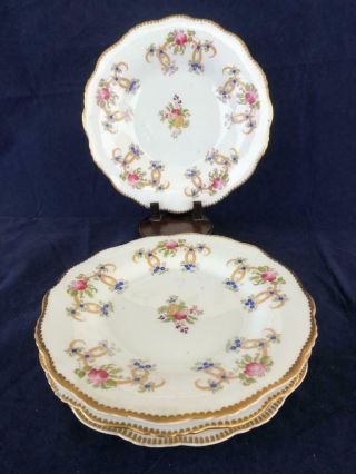 Good Set Of 4 Antique French Paris Samson Porcelain Hand Painted Plates.