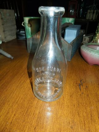 Antique Collectible Glass Milk Bottle Morgan 