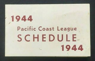 1944 San Diego Padres Pacific Coast League Schedule Lane Field Rare Wow Look Mlb