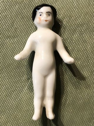 Vintage Miniature Porcelain Bisque Germany Frozen Charlotte Doll 5/2 Mark 2 1/4”