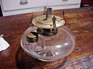 Antique Oil Lamp Stand Along Or Fits In Holder If Desired W/ Brass Fill Cap