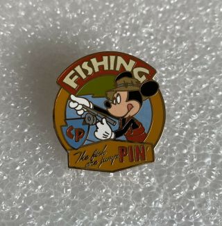 Dlr Camp Pin - E - Ha - Ha Merit Badge Fishing Mickey Mouse Rare Le Disney Pin 55206