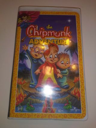 The Chipmunk Adventure 1987 Vhs White Clamshell Rare Oop Vg