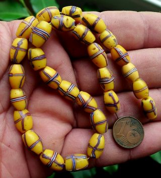 31cm Perle Verre Ancien Murano Afrique Antique Venetian African Trade Bead F5