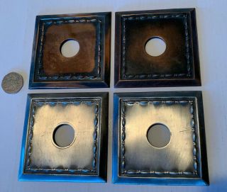 4 Antique Brass Copper Steel Light Switch Plates Vintage Victorian Art Deco
