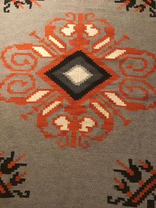 Antique Native American Indian Navajo Weaving Wool Blanket Rug Size 39” X 73” 2
