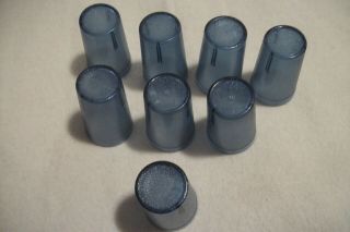 Rare 8 Vintage Texan Texas Ware Blue 4 Oz Juice Stackable Plastic Glasses