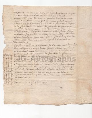 Antique French Manuscript Document 1740 - 2 Pages - Nearly 300 Years Old